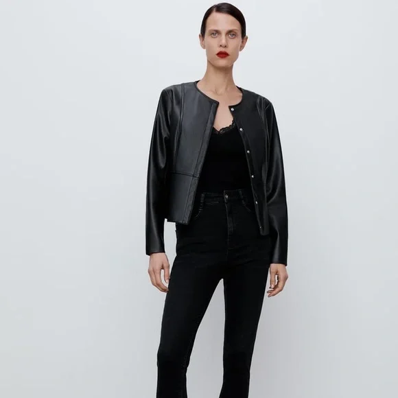 Zara faux leather jacket - Picture 2 of 12